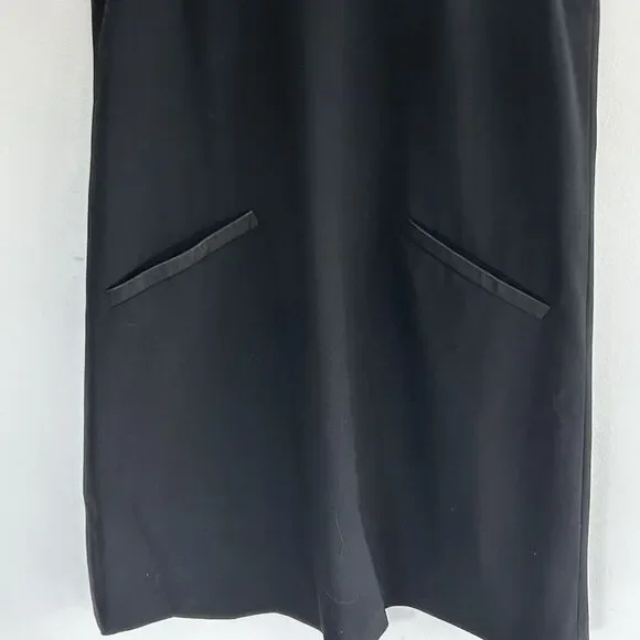 New Theory Abrelia Tailor Wool Shift Dress Size 12 Cowl Neck Pockets Sleeveless - Picture 5 of 11